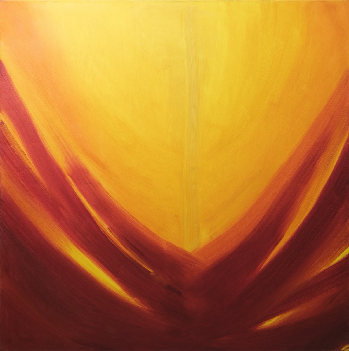 Krzyk, 2010, olej na płótnie, 100 × 100 cm